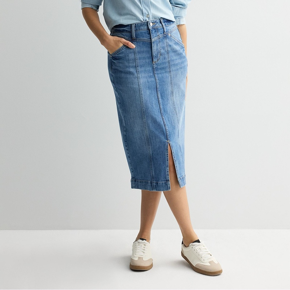 Petite Sonoma Goods For Life® Yoke Denim Midi Skirt
